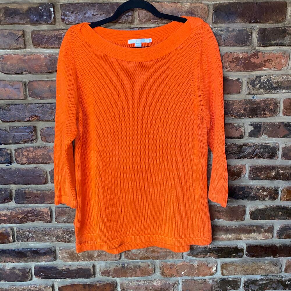 Boden Orange Thick Knit Darcy Heavyweight Cotton Sweater Women's Size US 10